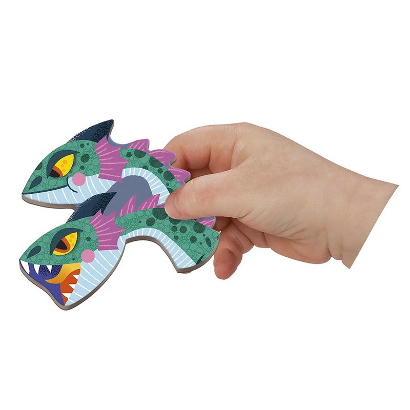 Libro magnetico per bambini a tema draghi con 53 magneti e 10 modelli da seguire